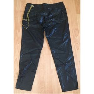 DollsKill Pleather Pants with Gold Chain